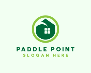 Green Eco House logo design