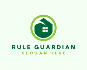 Green Eco House logo design