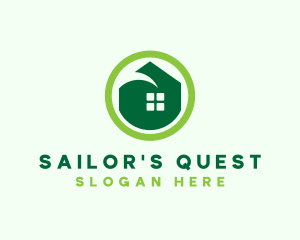 Green Eco House logo design