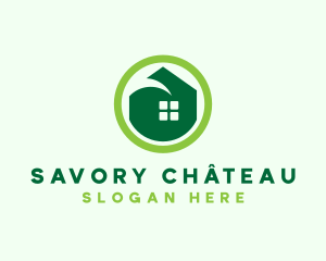 Green Eco House logo design