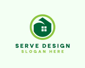 Green Eco House logo design