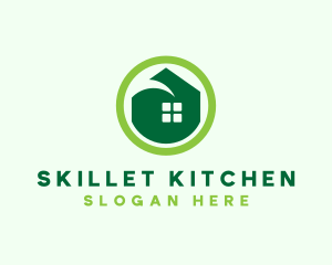 Green Eco House logo design