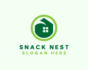 Green Eco House logo design