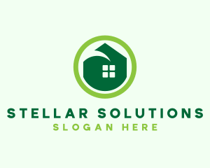 Green Eco House logo design