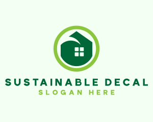 Green Eco House logo design