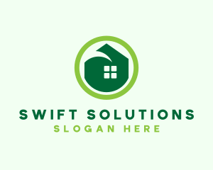 Green Eco House logo design