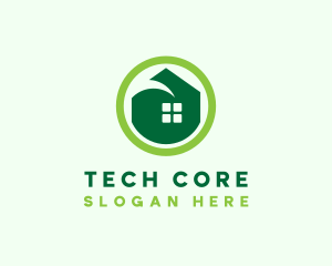 Green Eco House logo design