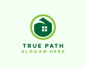 Green Eco House logo design