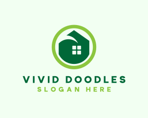 Green Eco House logo design