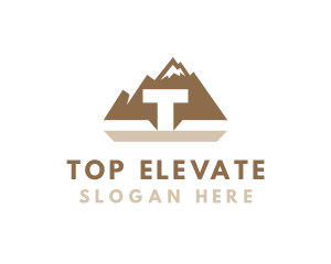 Mountain Outdoors Letter T logo design