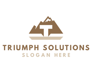 Mountain Outdoors Letter T logo design