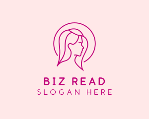 Pink Beauty Face Girl logo design