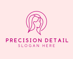 Pink Beauty Face Girl logo design