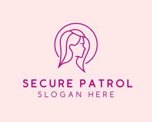 Pink Beauty Face Girl logo design