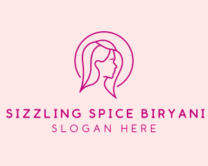 Pink Beauty Face Girl logo design