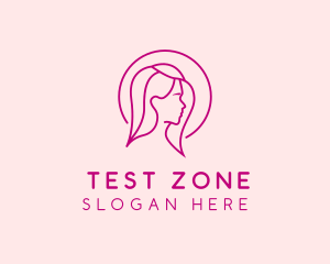 Pink Beauty Face Girl logo design