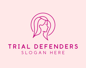 Pink Beauty Face Girl logo design