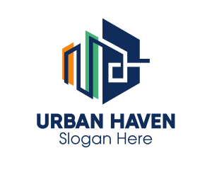 Urban Hexagon City  logo design