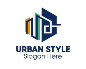 Urban Hexagon City  logo design