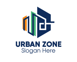 Urban Hexagon City  logo design