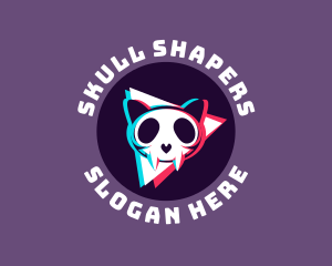 Glitch Cat Skull logo design