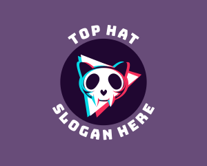 Glitch Cat Skull logo design