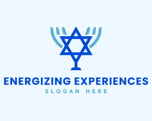 Jewish Menorah Hanukkah logo