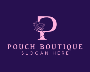 Floral Beauty Boutique Letter P logo design