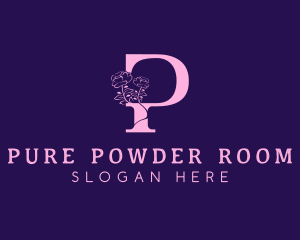 Floral Beauty Boutique Letter P logo design