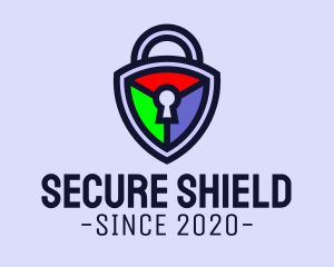 Shield Security Lock logo design