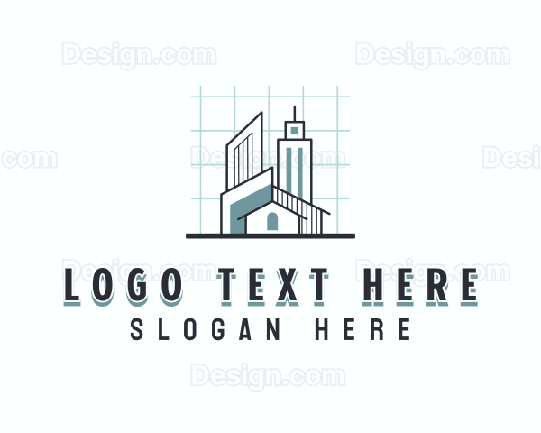 Construction Architecture Blueprint Logo