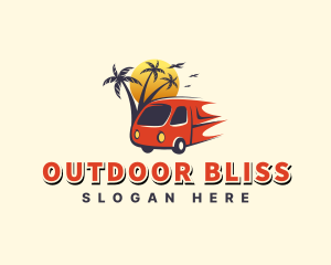 Camping Vacation Minivan logo design