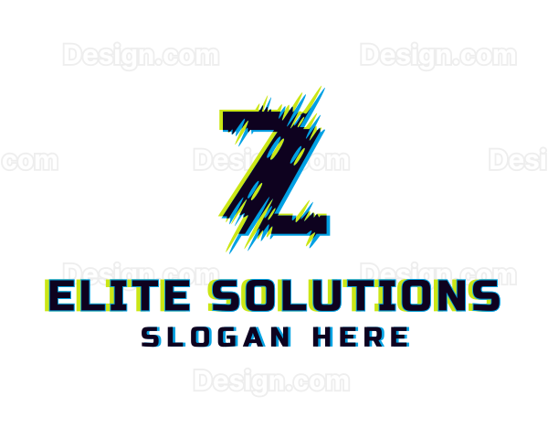 Modern Glitch Letter Z Logo