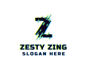 Modern Glitch Letter Z logo design