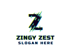 Modern Glitch Letter Z logo design