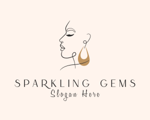 Woman Fashion Earring logo design