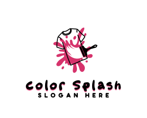 Tshirt Paintbrush Splatter logo design