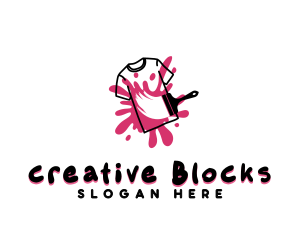 Tshirt Paintbrush Splatter logo design