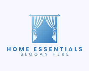 Home Window Curtain logo design