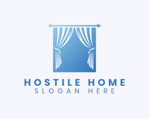 Home Window Curtain logo design