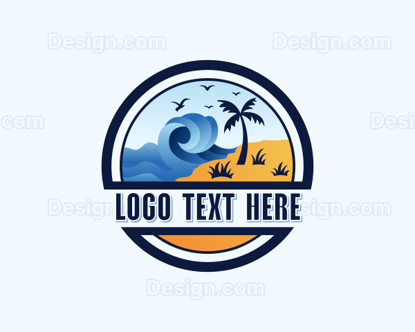 Tourist Island Beach Logo