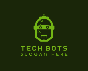 Tech Robot Head logo design