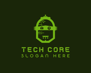 Tech Robot Head logo design