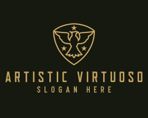 Military Star Eagle Insignia logo design