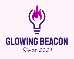 Purple Fire Light Bulb  logo