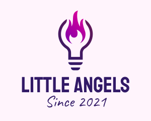 Purple Fire Light Bulb  logo