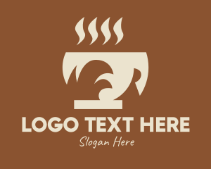 Brown Hot Coffee Drink logo