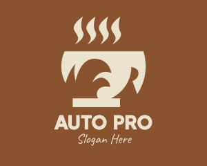 Brown Hot Coffee Drink logo