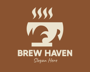 Brown Hot Coffee Drink logo design