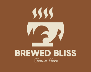 Brown Hot Coffee Drink logo design